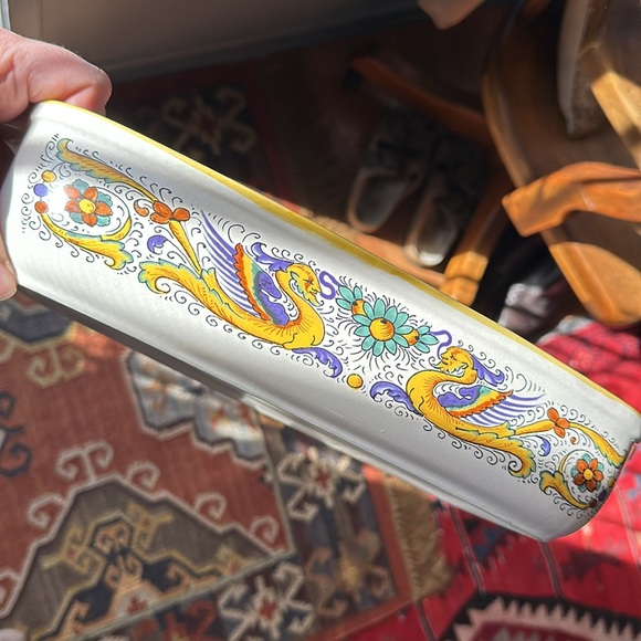 🇮🇹 Deruta Ceramiche hand painted Italian stoneware, 12.5” rectangle cookware - Picture 10 of 16